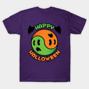 Happy Halloween Ghost Yin-Yang T-Shirt